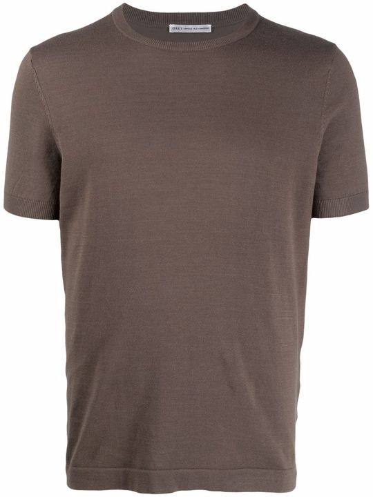 slim-fit solid-colour T-shirt展示图