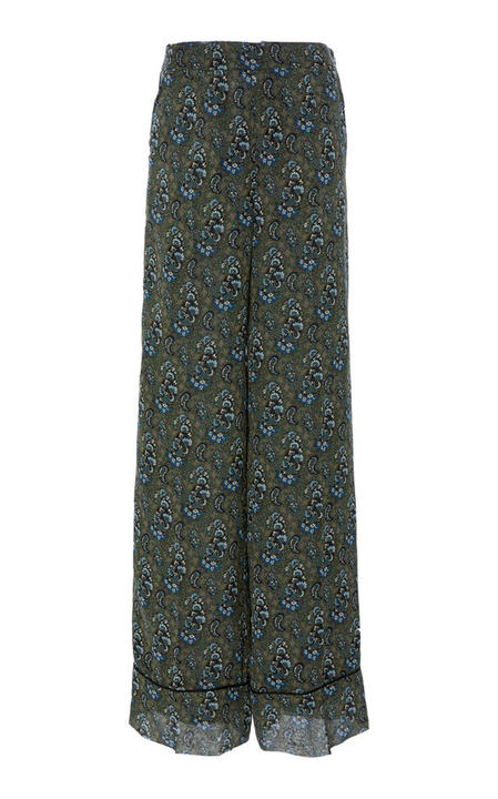 Bani Mid-Rise Printed Silk Pants展示图