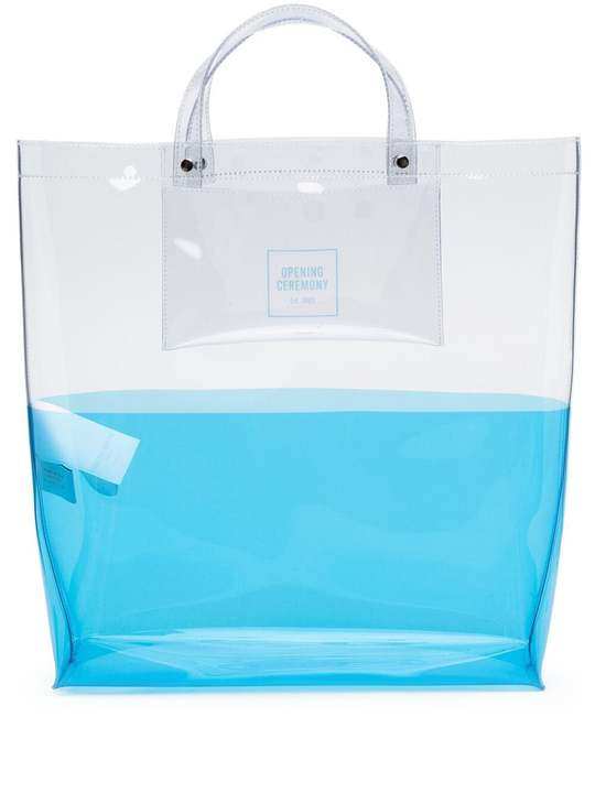 logo-print transparent tote bag展示图