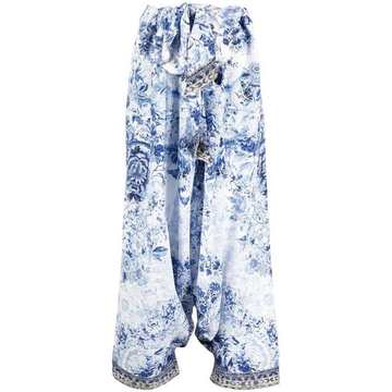 printed silk Harem trousers