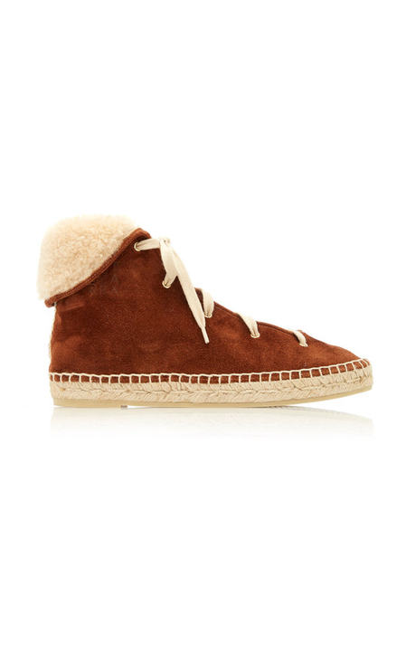 Shearling Trim Espadrille Boots展示图