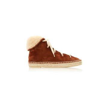 Shearling Trim Espadrille Boots