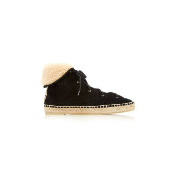 Shearling Trim Espadrille Boots