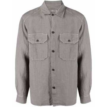 linen button-up work shirt