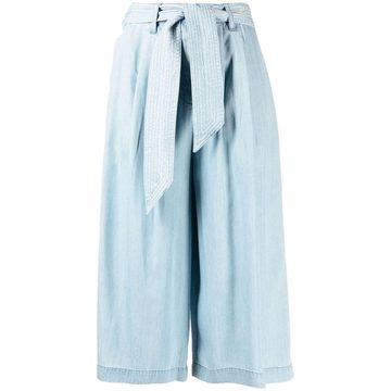 tie-waist denim culottes