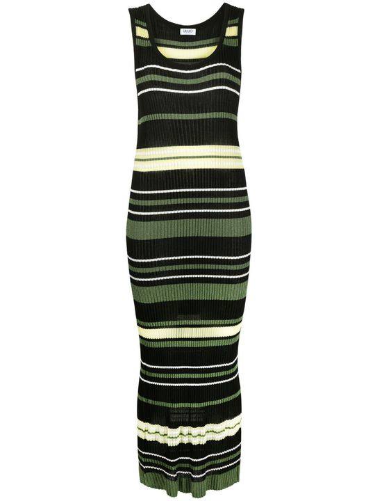 knitted stripe maxi dress展示图