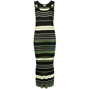 knitted stripe maxi dress