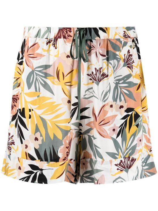 tropical-print drawstring-waist shorts展示图