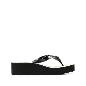 logo-print flatform sandals