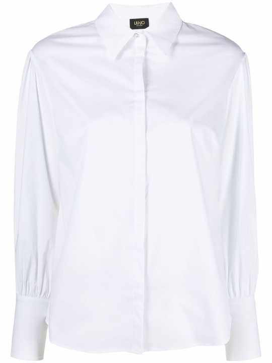 buttoned-up draped-sleeved shirt展示图