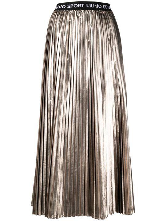 metallic pleated skirt展示图