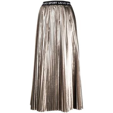 metallic pleated skirt