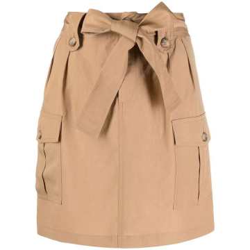 cargo pocket knot-detail skirt