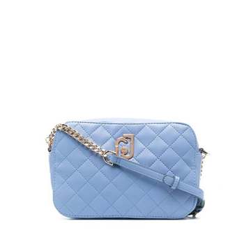 logo-plaque quilted cross-body bag