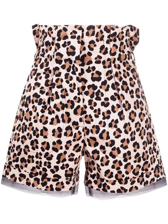 leopard-print high-waisted shorts展示图