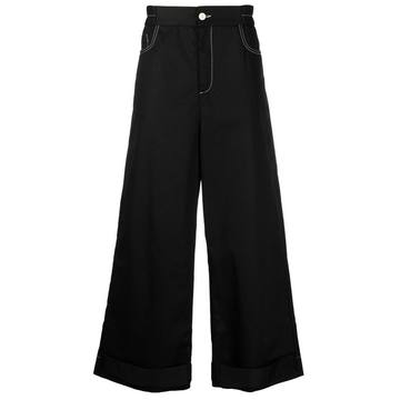 contrasting-stitch trousers