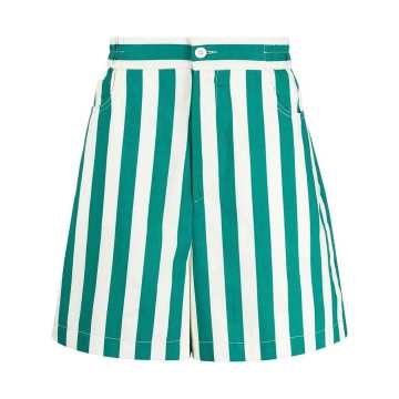 striped knee-length bermuda shorts
