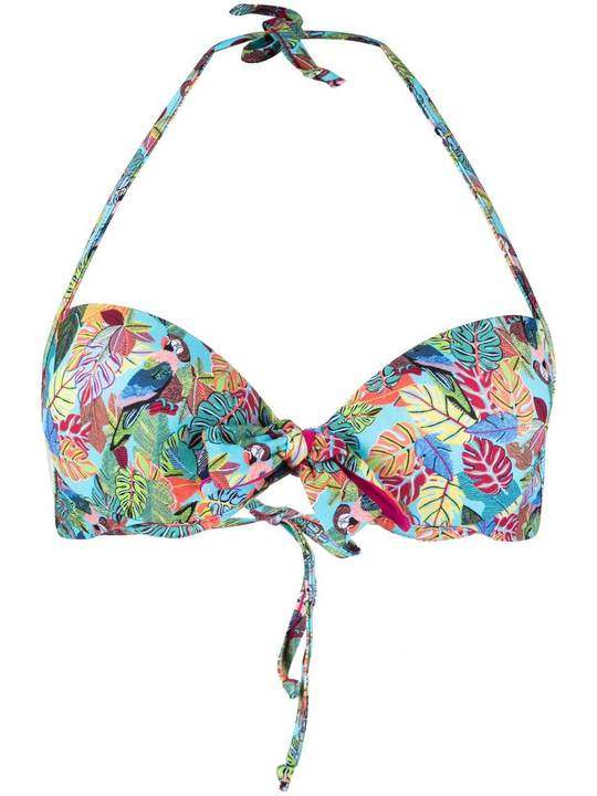 leaf-print bikini top展示图