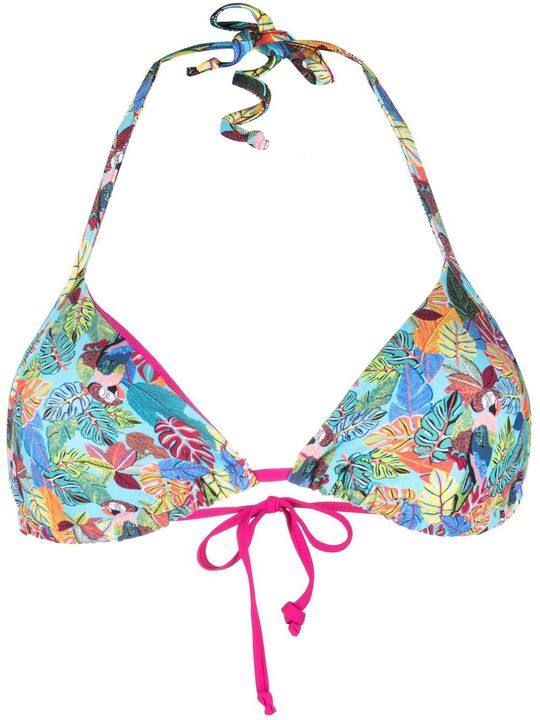 leaf-print bikini top展示图