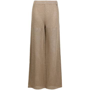 lurex-detail knitted trousers