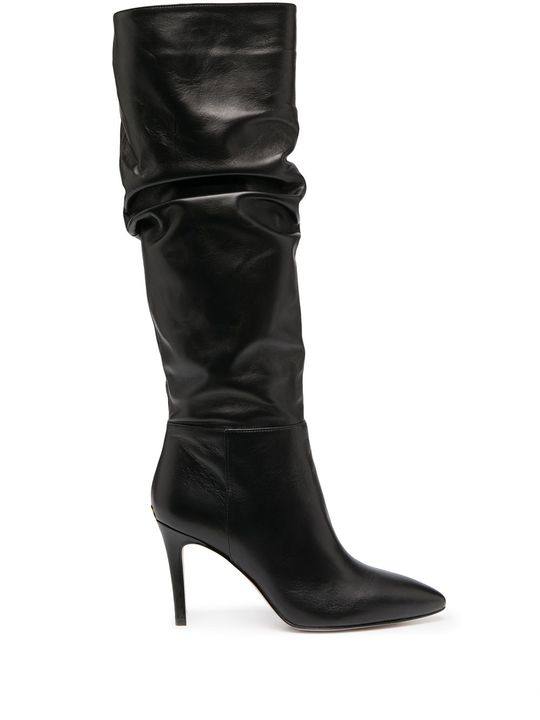 ruched 95mm leather boots展示图