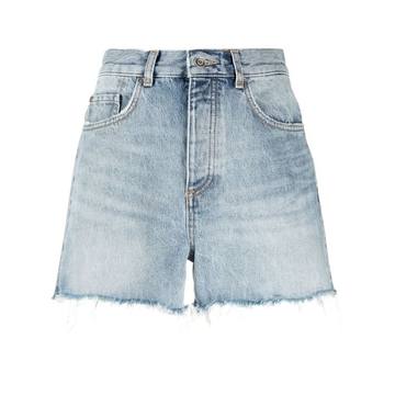 frayed-hem denim shorts