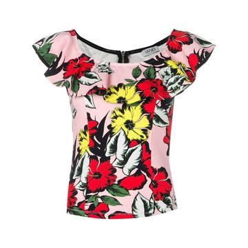 floral print ruffle top