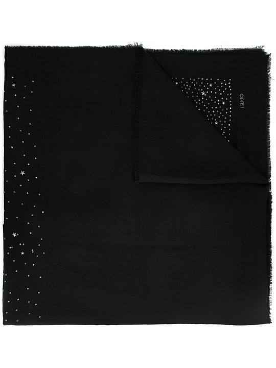 stud-embellished frayed scarf展示图