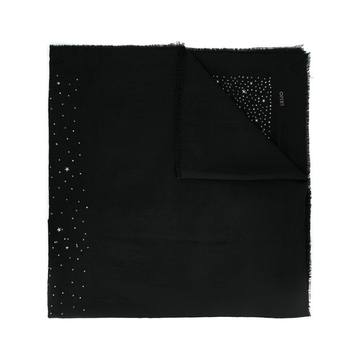 stud-embellished frayed scarf