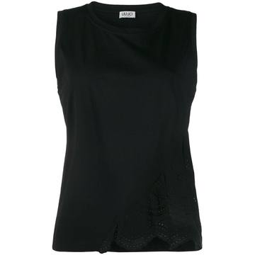 scalloped-hem asymmetric tank top