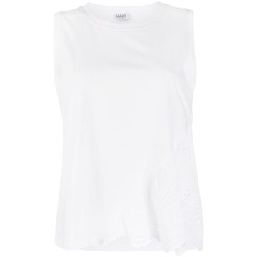 scalloped-hem asymmetric tank top