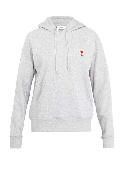 Logo-embroidered hooded cotton sweatshirt展示图