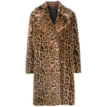 long-sleeved leopard print coat
