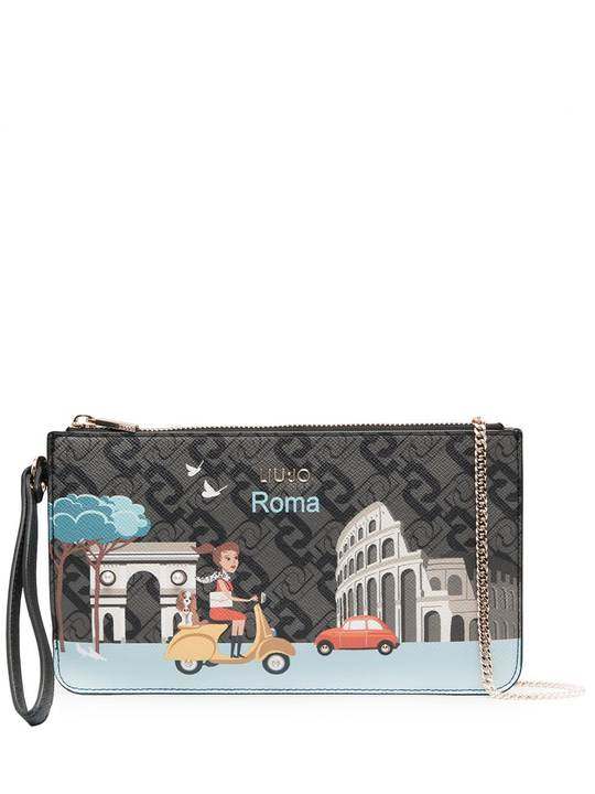 Roma print clutch bag展示图