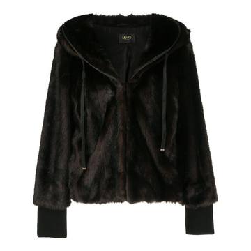 faux fur hooded jacket