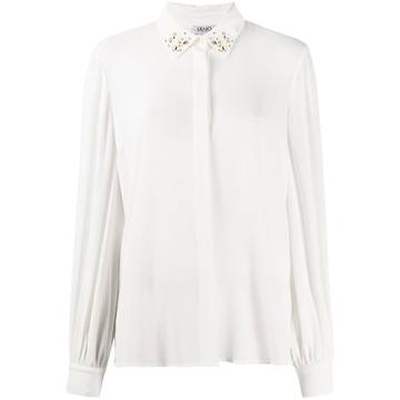 embellished-collar long sleeved shirt