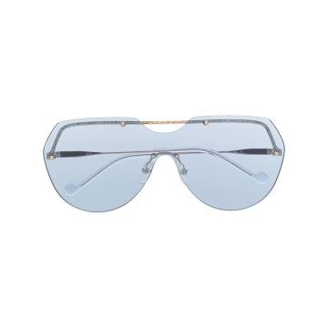 rimless aviator mask sunglasses