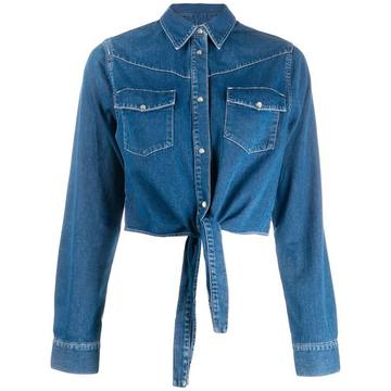 knot detail denim shirt