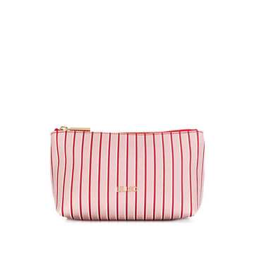 striped make up bag