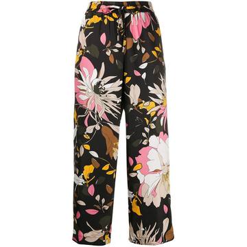 macro floral print trousers