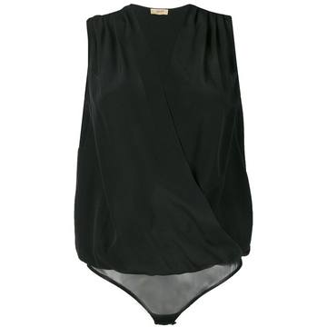 draped v-neck bodysuit