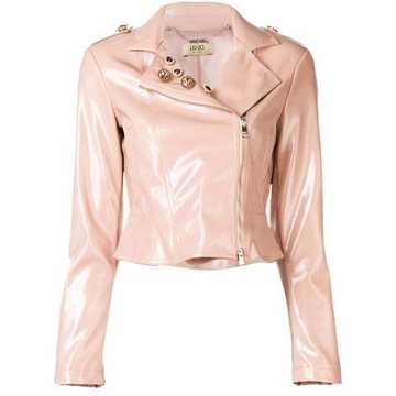 crystal embellished biker jacket