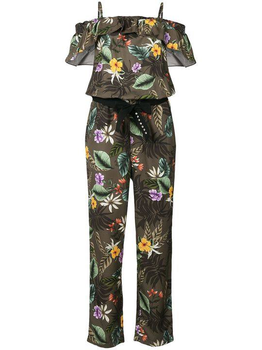 printed off-the-shoulder jumpsuit展示图