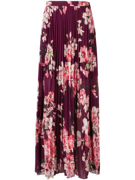 floral pleated maxi skirt展示图