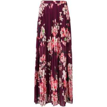 floral pleated maxi skirt