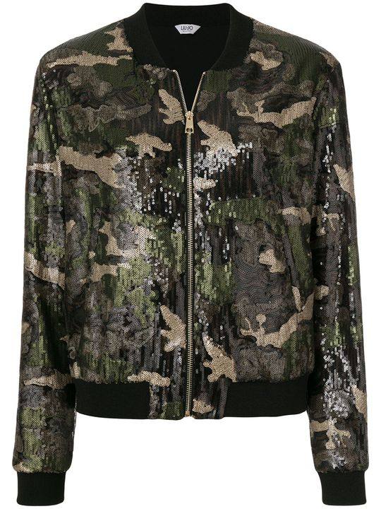 camouflage sequin bomber jacket展示图