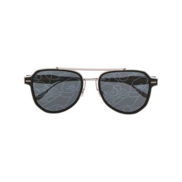 lens-decal square sunglasses