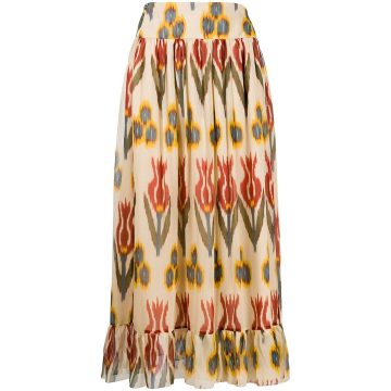 floral-print maxi skirt
