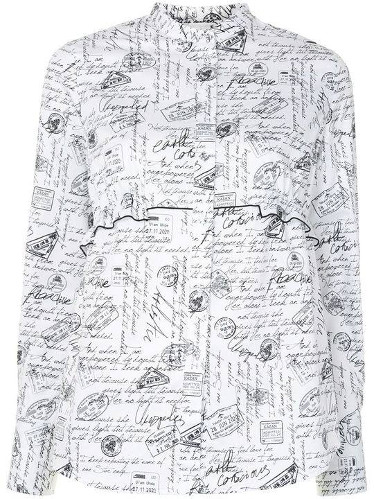 handwriting print shirt展示图