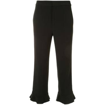 cropped high-waist trousers